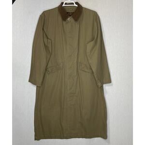 Eddie Bauer Long Trench Duster Coat Mens Size Large Corduroy Barn Chore Field